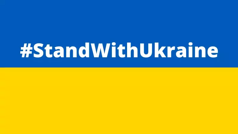 blau-gelbe Flagge - Stand with Ukraine